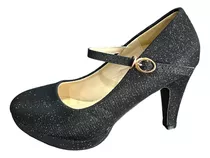 Zapatos Con Lentejuelas Taco 9.5cm Para Mujer 513-3