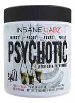 Suplemento En Polvo Insane Labz  Psychotic Saw Cafeína Sabor Watermelon En Pote De 188g