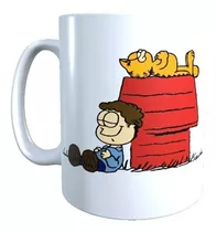 Tazon Diseño Garfield Gato, Version Snoopy