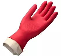 Guantes De Hule Vitex Del Numero 10 Uso Multiusos Color Rojo