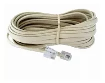 Cable Plano De Linea Telefono 4mts Rj11 4 Hilos Macho Marfil