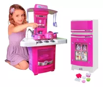 Big Cozinha E Geladeirinha Completa Acessórios Infantil