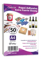 Papel Fotografico Adhesivo A4 135g Glossy Extrafuerte 