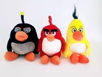 3 Figuras De Peluche Felpa 18cm Angry Birds Pájaros Enojados