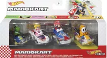 Hotweels Mário Kart Pack 4 Carrinhos