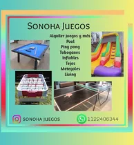 Alquiler Inflables Pool Ping Pong Cama Elástica Metegol Tejo