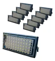 10 Reflector Led 50 Watts Potencia 500 W Luz Blanca Exterior