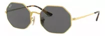 Anteojos De Sol Ray-ban I-shape Octagon 1972 Standard Con Marco De Metal Color Polished Gold, Lente Dark Grey Clásica, Varilla Polished Gold De Metal - Rb1972