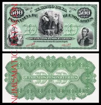 Billete 500 Pesos Fuertes Buenos Aires 1869 - Copia 511p