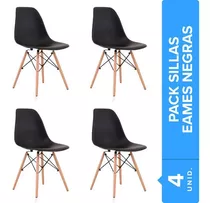 Silla De Comedor Eames Lumax Color Negro, 4 Unidades