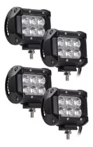 Pack X4 Foco Led Neblinero Barra De Led Focos Neblinero 18w