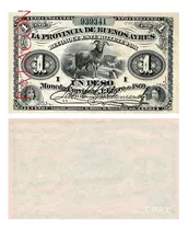 Billete 1 Peso Moneda Corriente Buenos As 1869 - Copia 481