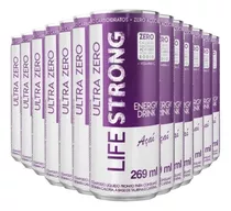 Energético Life Strong Energy Drink 12 Unidades Sabor Açai