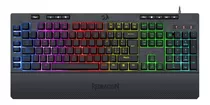 Teclado Gamer Redragon Shiva K512 Rgb Qwerty Español Latinoamérica Color Negro Con Luz Rgb