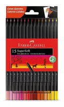 Lapices De Colores Supersoft X15 Tonos Calidos Faber Castell
