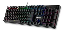 Teclado Gamer Soul Xk800 Qwerty Cherry Mx Blue Español Color Negro Con Luz Rgb