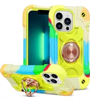 Funda Para iPhone 13 Pro Heavy Duty Colores Anillo Soporte