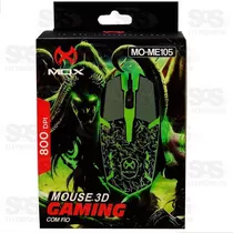 Mouse Gamer Led Mox Preto