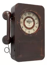 Reloj De Pared De Teléfono Antiguo Retro De Abdurey Con Caja