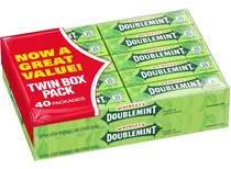 Wrigley's Doublemint Gum, Paquete De 5 Palos (40 Paquetes)