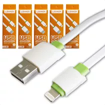 Kit 5 Cabos Carga Rápida Para iPhone iPad Usb Lightning 1m