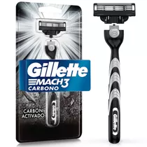 Máquina De Afeitar Gillette Mach3 Carbono Con Carbón Activado Y 3 Hojas 1 Unidad