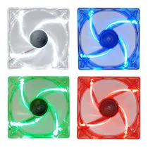 Cooler Fan Led Branco Azul Verde 12cm 120mm Kit C/ 5 Unid