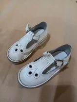 Zapatos De Cuero Blanco Ideal Bautismo Poco Uso Nro 23
