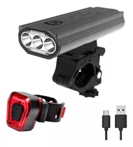 Luz Bicicleta Set Delantera Trasera Usb Impermeable Aluminio