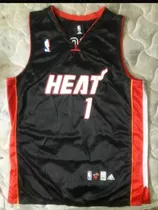 Remera Original De Basket Nba. Miami Heat De Chirs Bosh N 1
