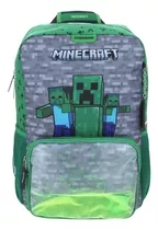 Mochila Grande Chenson Minecraft Primaria Zeep Mc65628-g Color Verde