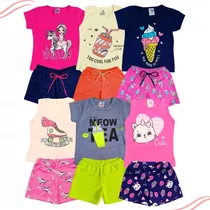 Kit Conjunto Infantil Menina Verão 08 Peças Envio Imediato