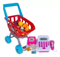 Caixa Registradora Infantil Mercadinho Brinquedo C/ Carrinho