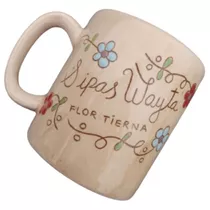 Taza Artesanal Pintada A Mano Frase Quechua Regalo Peruano