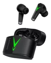 Audífonos In-ear Gamer Inalámbricos Lenovo Livepods Lp6 Negro Con Luz  Verde Led