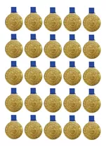 Kit C/ 25 Medalhas De Ouro M43 Honra Ao Mérito Fita Azul