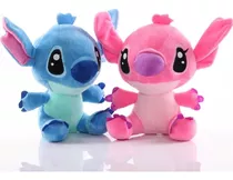 Hermosos Peluche De  Stich Y Angel 20cm Corazon X2 