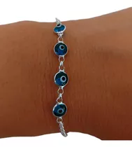  Pulsera Plata Ojo Turco Ojito Amuleto Suerte Protección