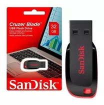 Pendrive Sandisk Cruzer Blade 32gb 2.0 Negro Y Rojo