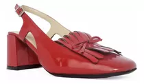 Sandalias De Mujer Gravagna 4944 Cuero Charol Rojo