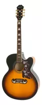 Guitarra Electroacustica EpiPhone J-200 Ec Studio Color Vintage Sunburst Orientación De La Mano Diestro