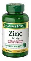 Natures Bounty Zinc 50mg Alta Potencia Inmunidad Salud 400 Sabor N/a