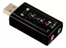 Tarjeta De Sonido Usb 7.1 Con Control De Volumen En Empaque Color Negro