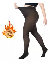 Medias Termicas Mujer Malla Leggings Afelpado Translúcidas