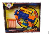 Lança Dardos Colorido Arminha Brinquedo Tipo Nerf Com Alvo