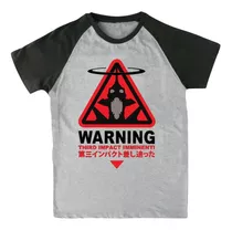 Remera Ranglan Gris Evangelion Eva Warning Anime Serie