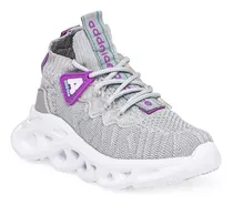 Zapatillas Addnice Kilka Niña Gris Con Violeta