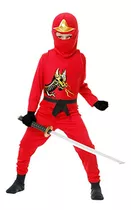 Traje De Charadas Ninja Avenger Serie Ii Hijo, Rojo, Medio.
