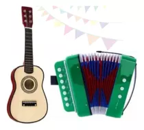 Kit Instrumento Musical Infantil - Acordeon Sanfona + Violão