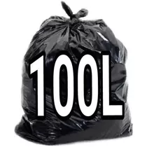 Saco De Lixo Preto 100 Litros Leve Fino Com 100 Unidades